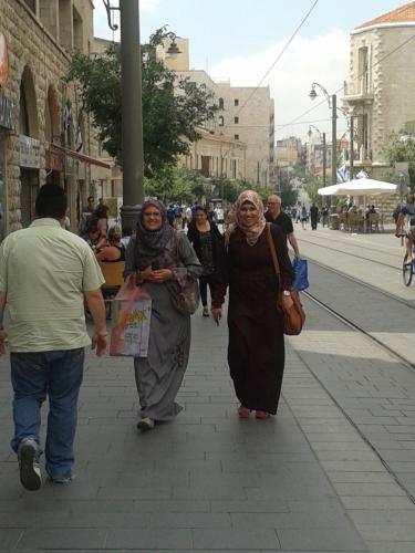 Jaffa Road, Jerusalem, where it is generally the case that Arab and Jew mingle happily together. 